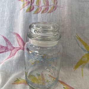 Vintage Glass Jar with Farm Country Geese Design